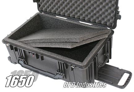 Pelican 1650 with 1" thick foam liner carrying case