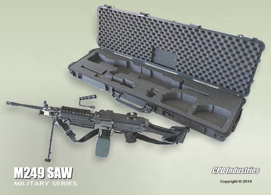 Pelican M249 SAW machine gun case - military weapon cases by CPD Industries