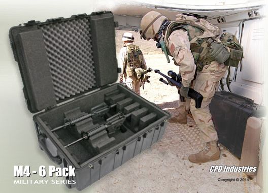 Pelican M4 SOPMOD Rifle - 6 Pack Configuration - Carrying Case by CPD Industries 