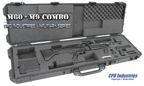 M60 machine gun & M9 side arm - carrying case